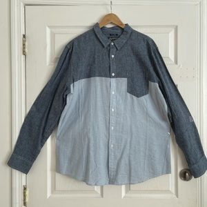 NWT American Rag color block Linen casual button down shirt in size XXL